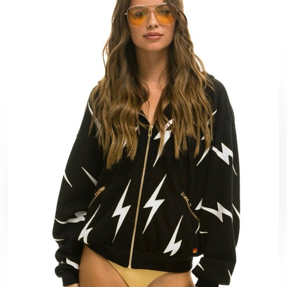 Aviator Nation bolt stitch hoodie